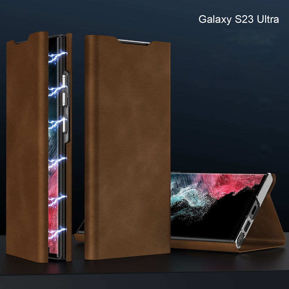 Card Holder Magnetic Anti-Fall Protective Leather Case With Pen Slot Phone Case For Samsung Galaxy - GiftJupiter