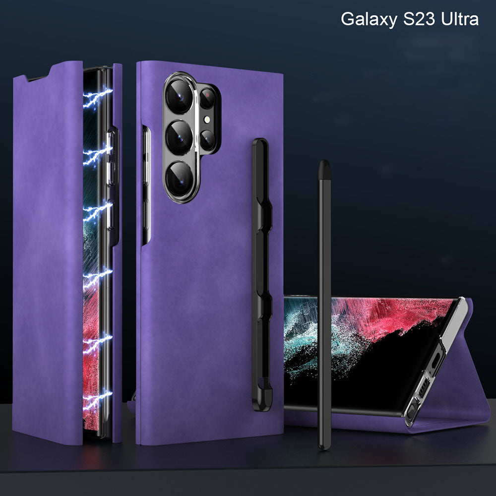 Card Holder Magnetic Anti-Fall Protective Leather Case With Pen Slot Phone Case For Samsung Galaxy - GiftJupiter