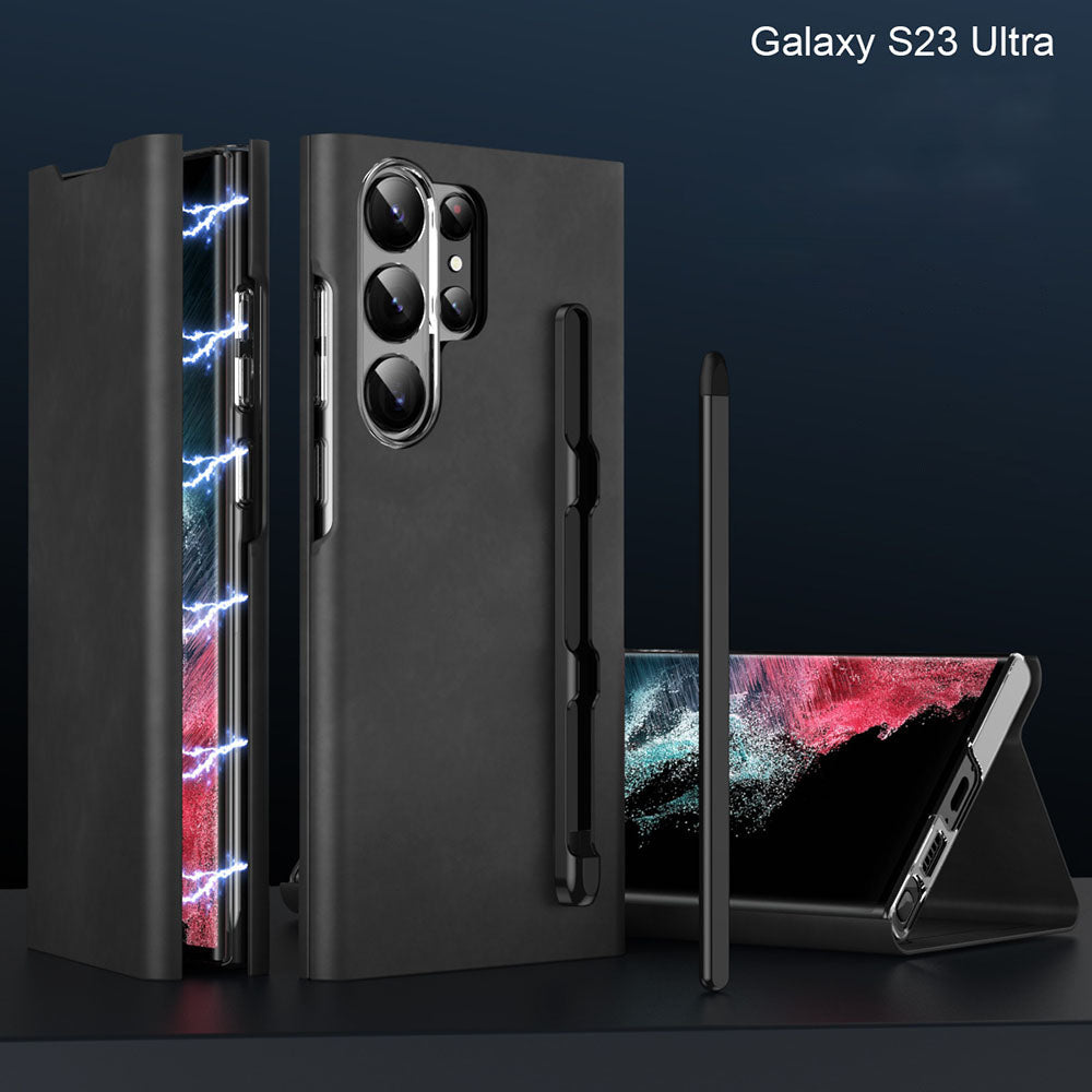 Card Holder Magnetic Anti-Fall Protective Leather Case With Pen Slot Phone Case For Samsung Galaxy - GiftJupiter