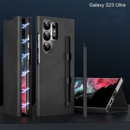 Card Holder Magnetic Anti-Fall Protective Leather Case With Pen Slot Phone Case For Samsung Galaxy - GiftJupiter