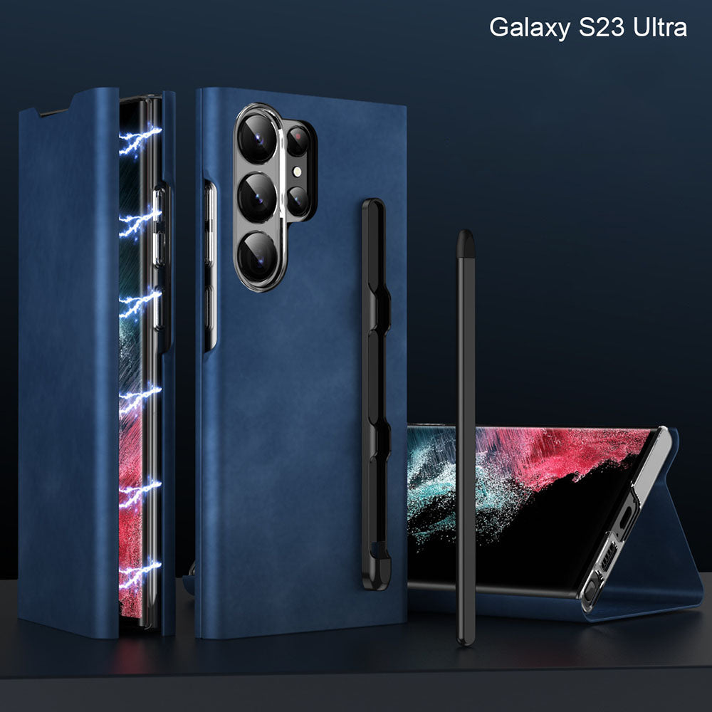 Card Holder Magnetic Anti-Fall Protective Leather Case With Pen Slot Phone Case For Samsung Galaxy - GiftJupiter