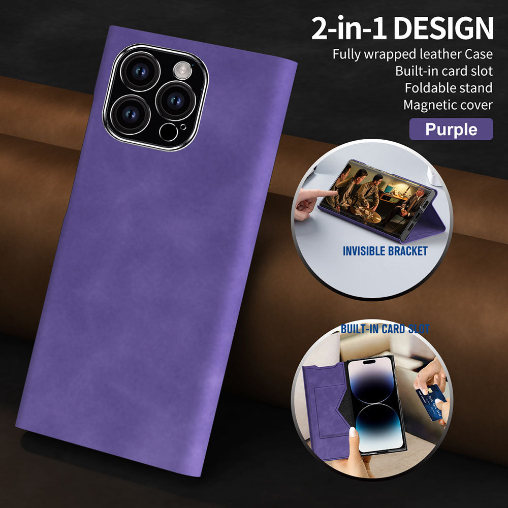 Card Holder Magnetic Anti-Fall Protective Leather Case With Pen Slot Phone Case For iPhone