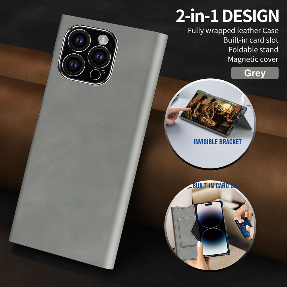 Card Holder Magnetic Anti-Fall Protective Leather Case With Pen Slot Phone Case For iPhone