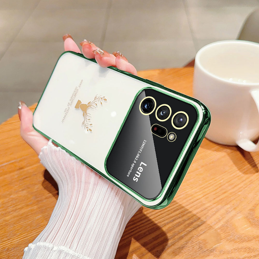 Electroplated Transparent Elk Head TPU Phone Case For Samsung Galaxy