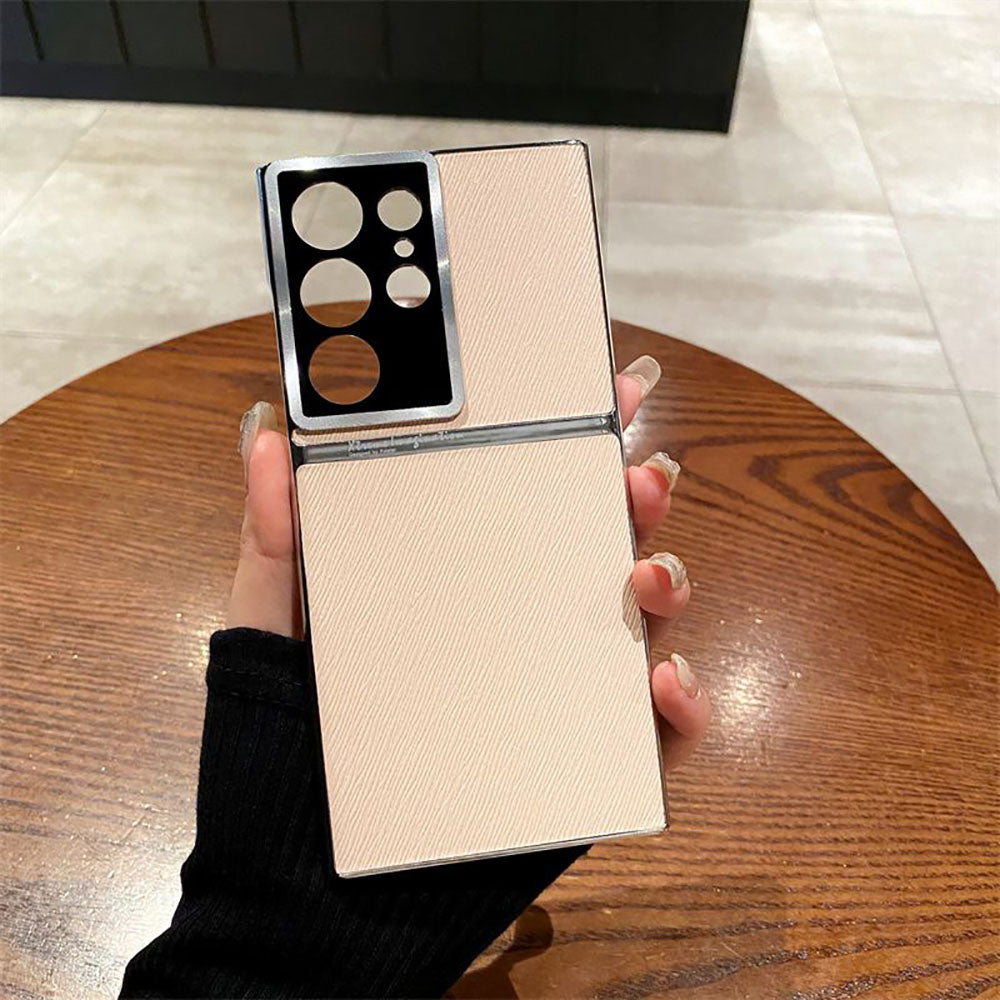 Simple Lens Protection Oblique Leather Grain Anti-Fall Phone Case For Samsung Galaxy