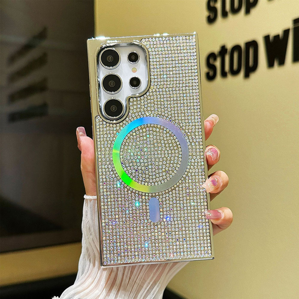 Shiny Diamond Electroplated Magnetic Phone Case For Samsung Galaxy