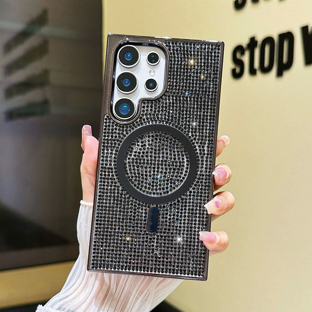 Shiny Diamond Electroplated Magnetic Phone Case For Samsung Galaxy