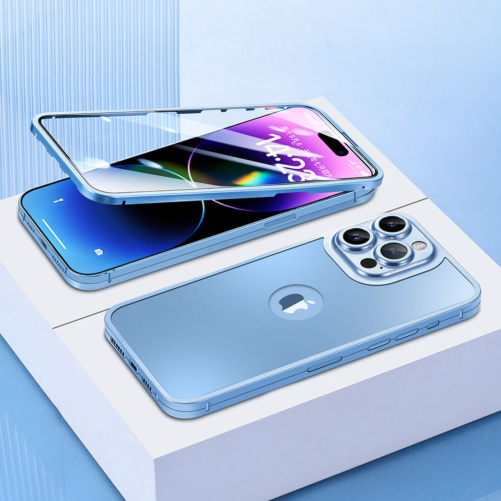 360 Degree Titanium Alloy Comprehensive Protective Integrated Phone Case With Protective Film For iPhone