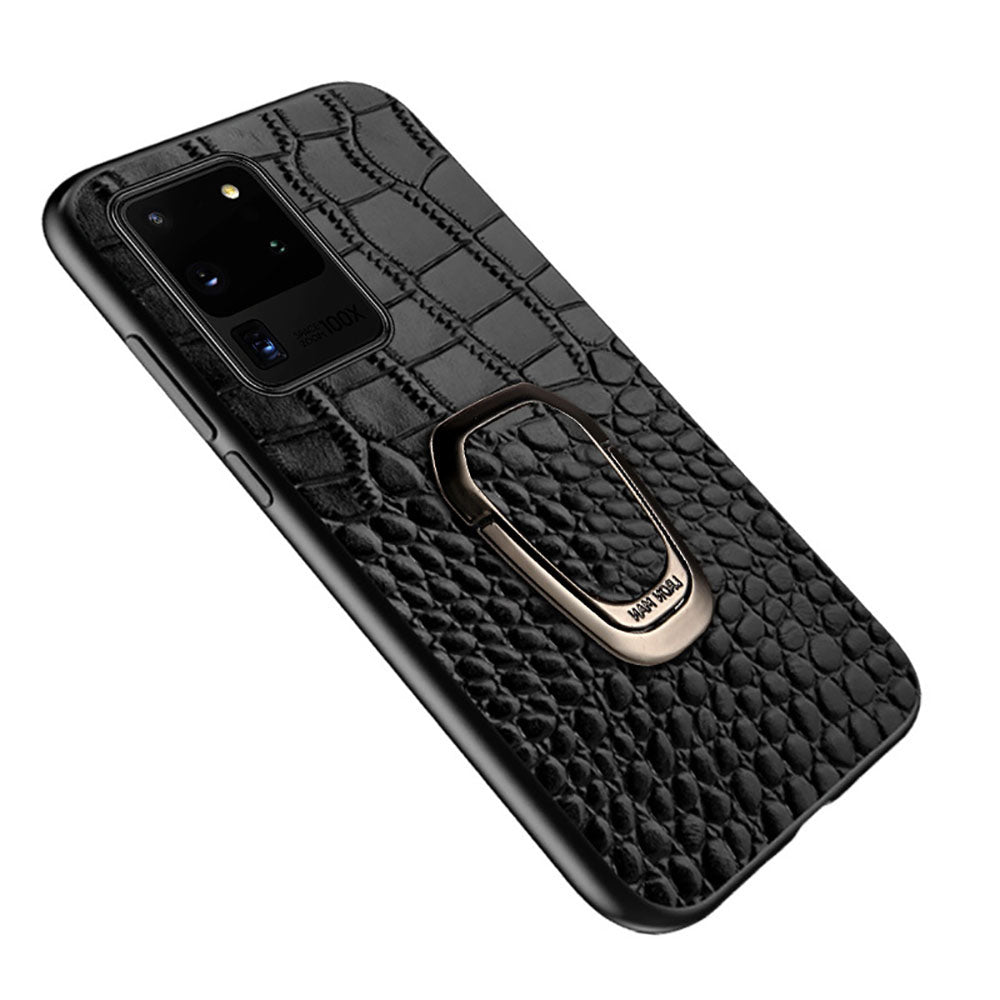 High-End Leather Crocodile Pattern Stand Phone Case For Samsung