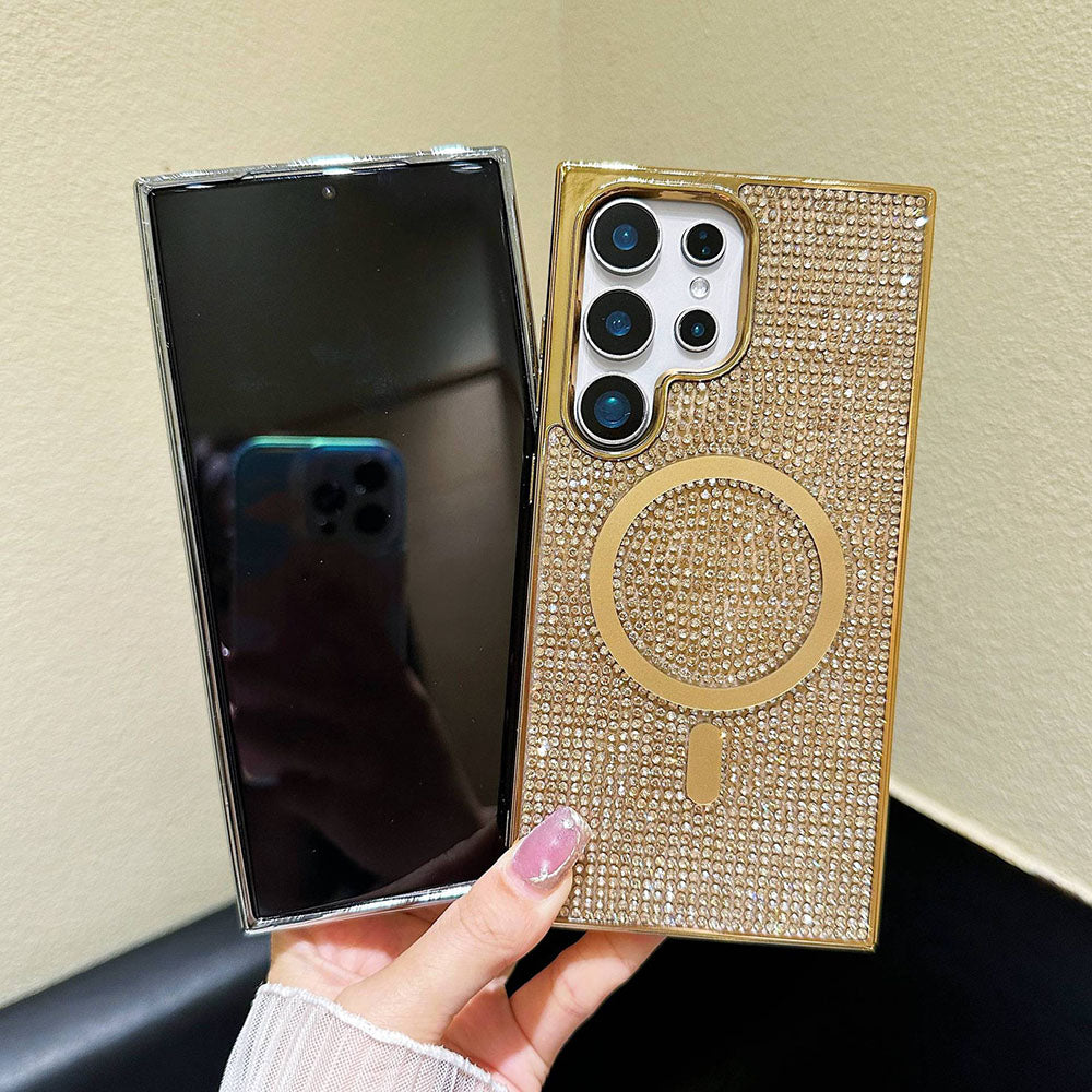 Shiny Diamond Electroplated Magnetic Phone Case For Samsung Galaxy