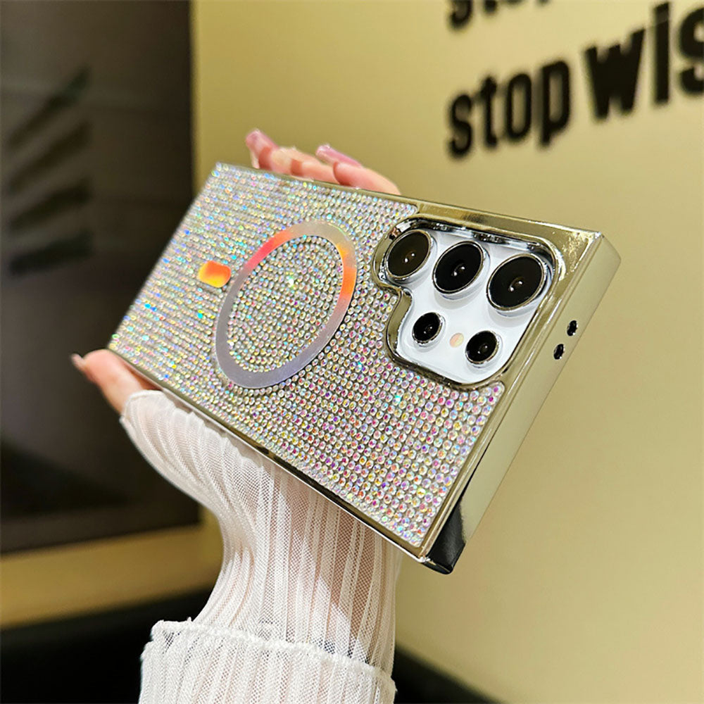 Shiny Diamond Electroplated Magnetic Phone Case For Samsung Galaxy