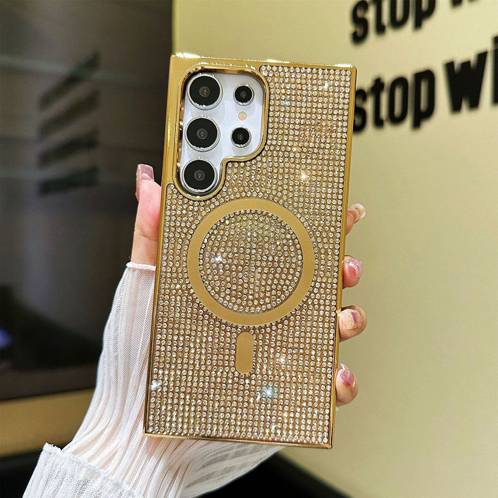 Shiny Diamond Electroplated Magnetic Phone Case For Samsung Galaxy