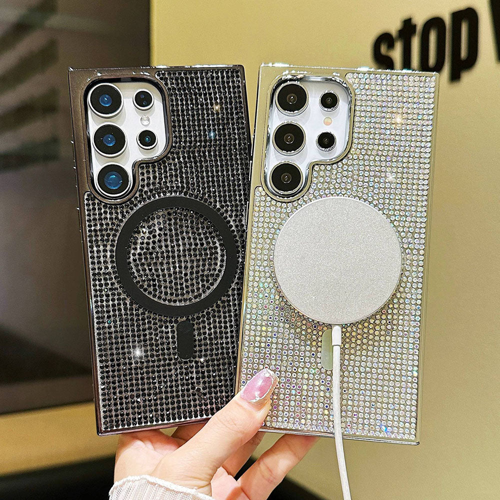 Shiny Diamond Electroplated Magnetic Phone Case For Samsung Galaxy
