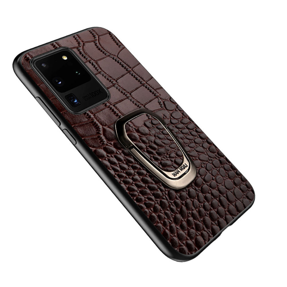 High-End Leather Crocodile Pattern Stand Phone Case For Samsung