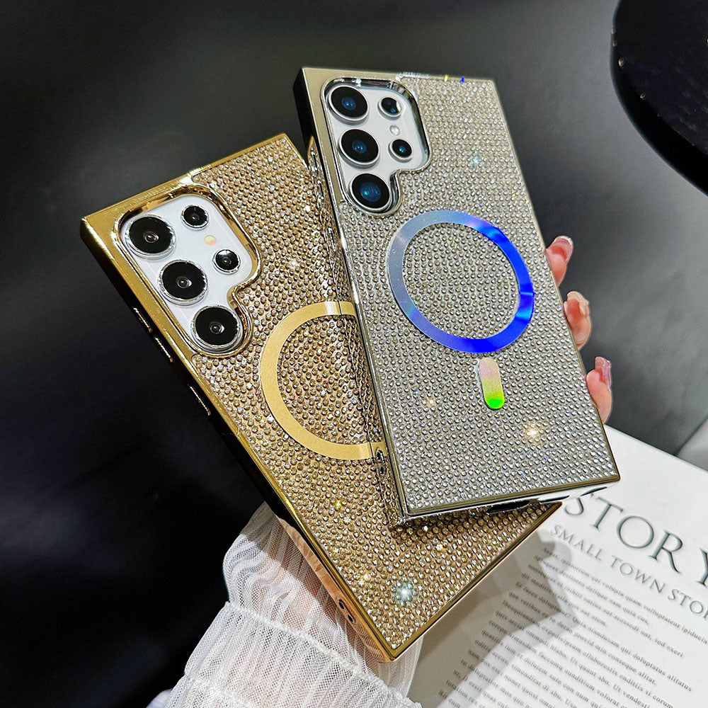 Shiny Diamond Electroplated Magnetic Phone Case For Samsung Galaxy