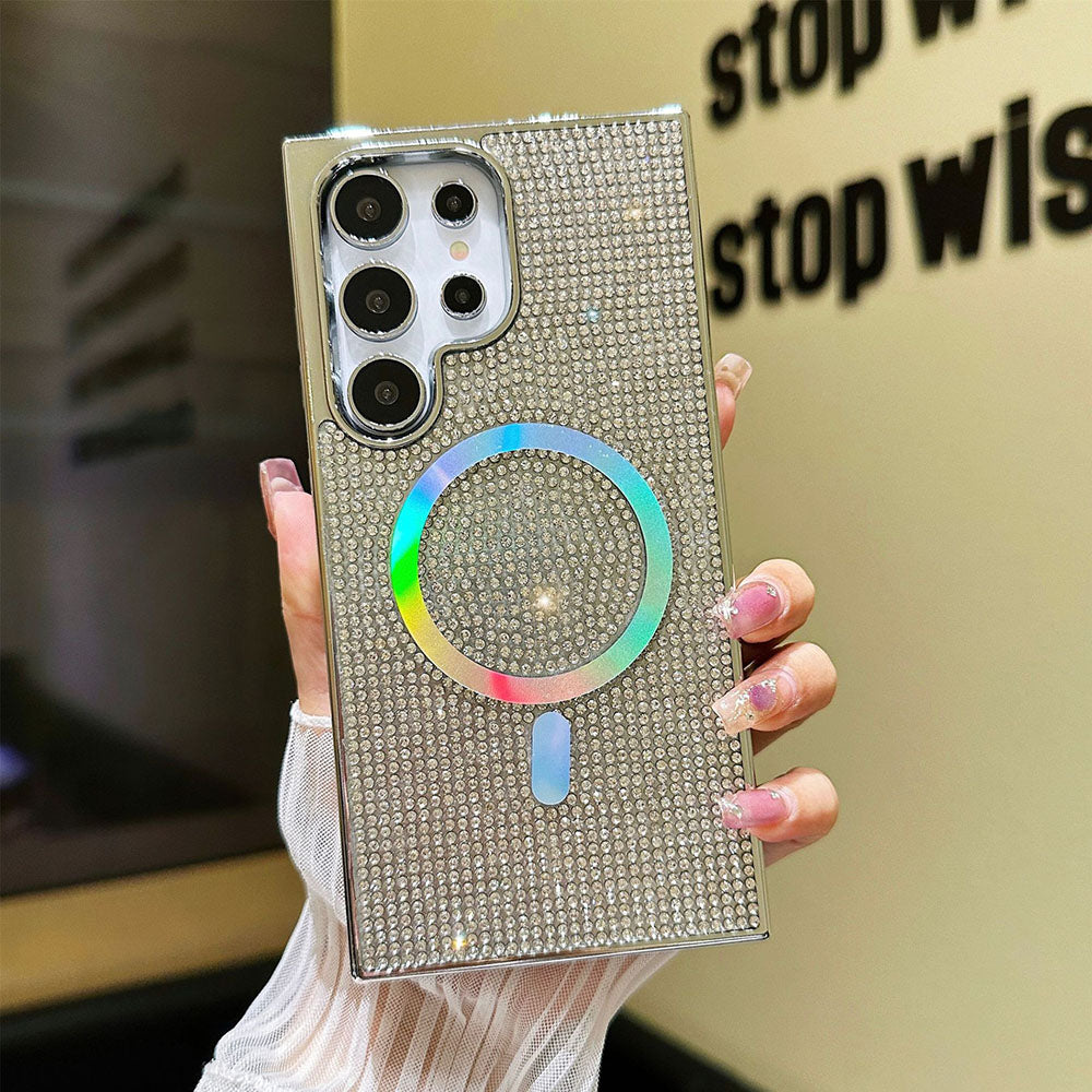 Shiny Diamond Electroplated Magnetic Phone Case For Samsung Galaxy