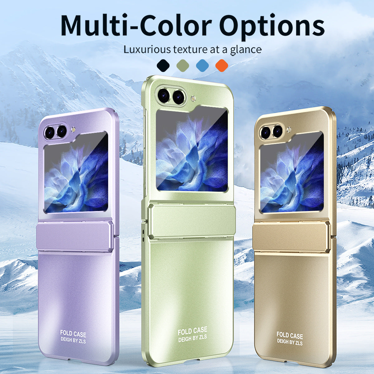 Frosted Plating Phone Case For Samsung Galaxy Z Flip5 Flip4 Flip3 5G - Mycasety Mycasety