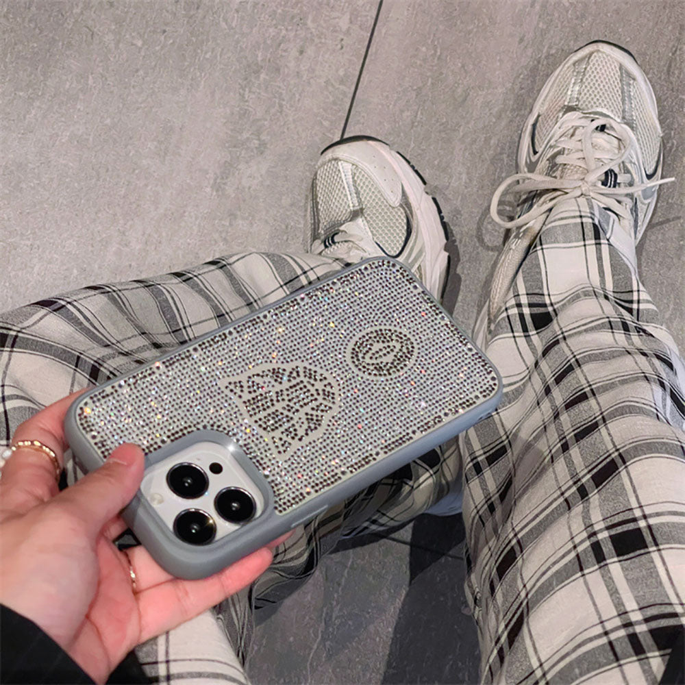 Shiny Rhinestone Leopard Phone Case For iPhone