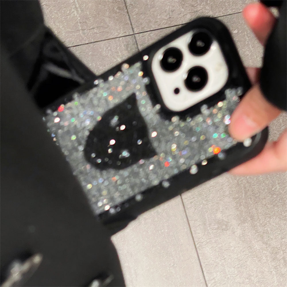 Shiny Rhinestone Leopard Phone Case For iPhone