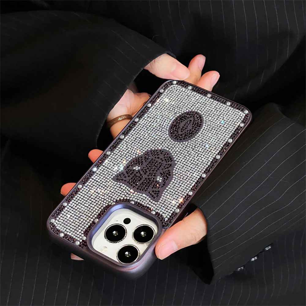Shiny Rhinestone Leopard Phone Case For iPhone