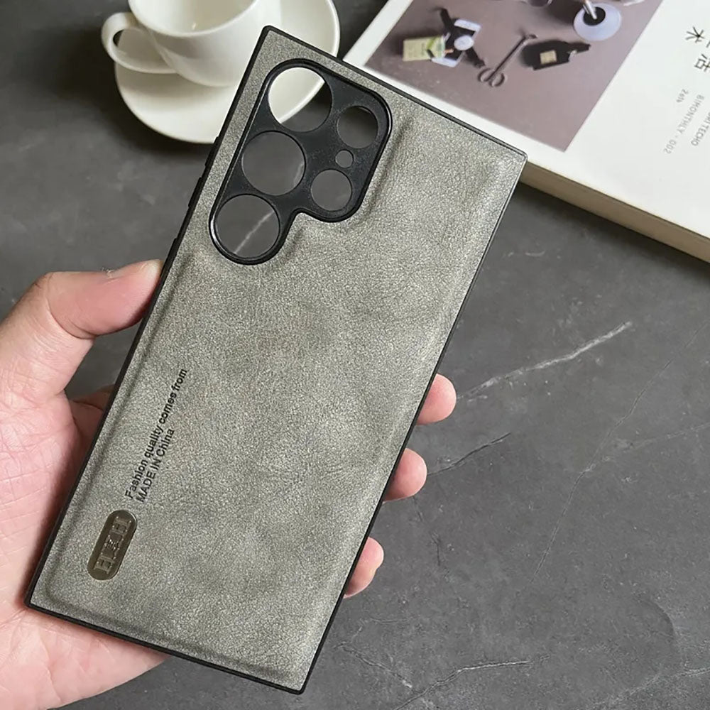 Simple Business Retro Matte Leather Phone Case For Samsung Galaxy