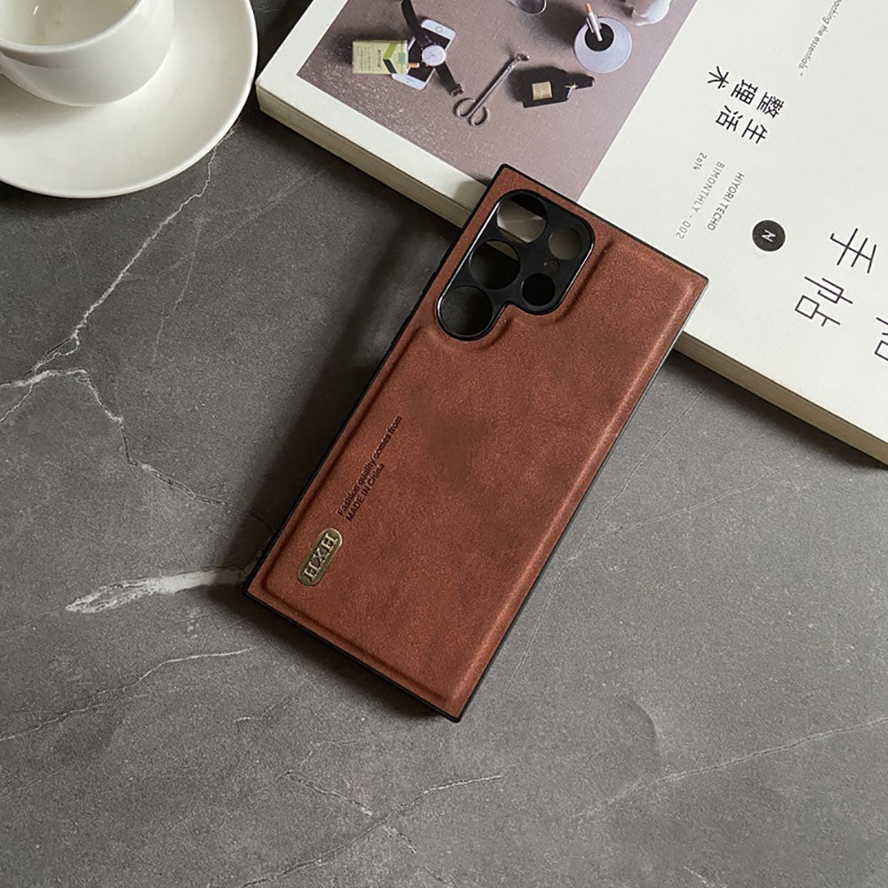 Simple Business Retro Matte Leather Phone Case For Samsung Galaxy