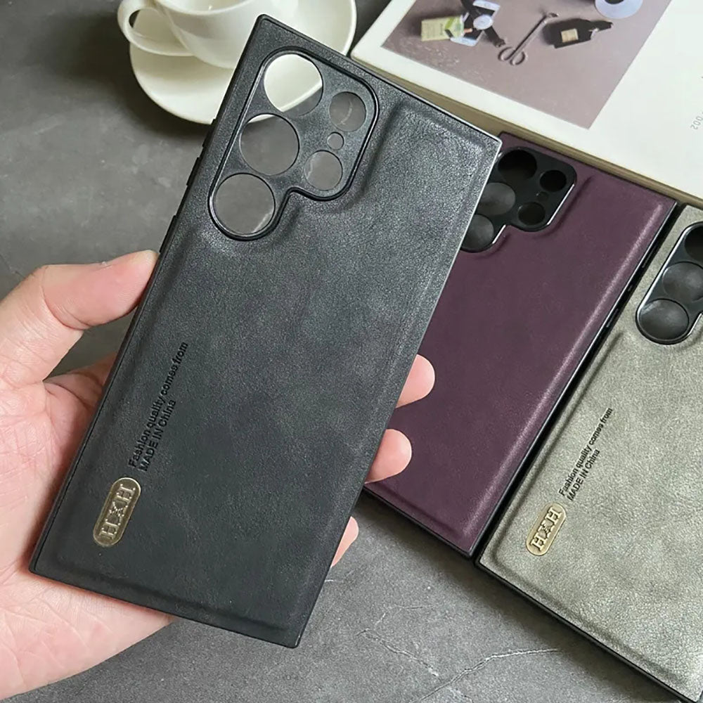 Simple Business Retro Matte Leather Phone Case For Samsung Galaxy