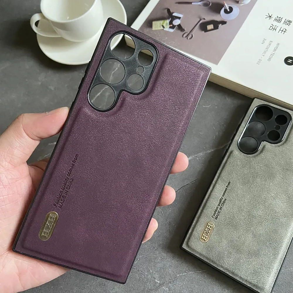 Simple Business Retro Matte Leather Phone Case For Samsung Galaxy