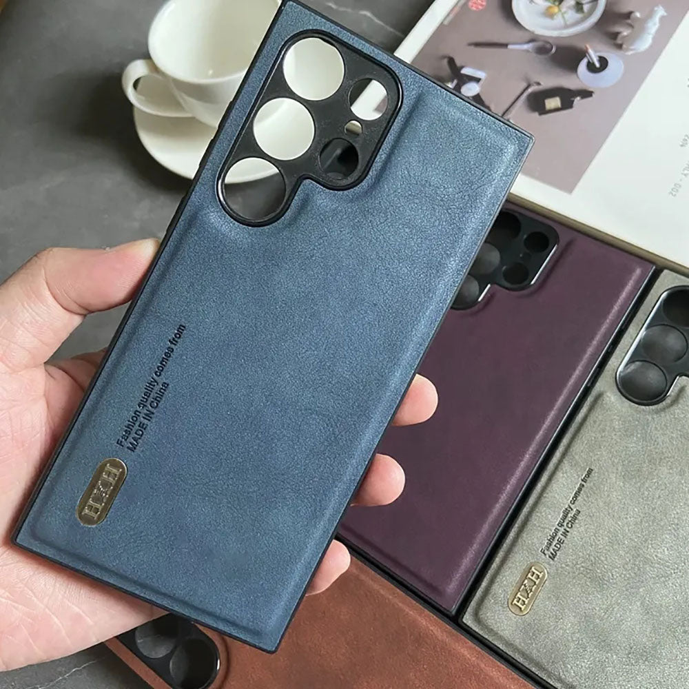 Simple Business Retro Matte Leather Phone Case For Samsung Galaxy