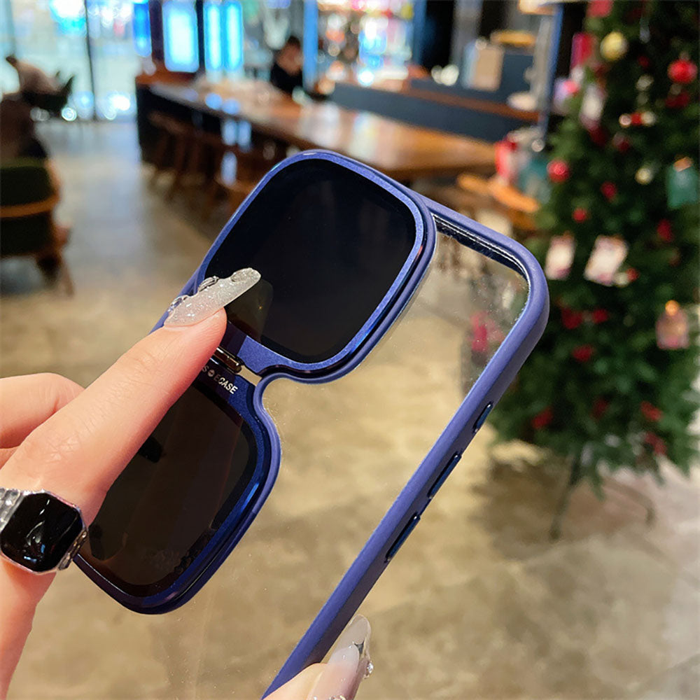 Highly Transparent Acrylic Sunglasses Lens Protection Bracket Anti-Fall Phone Case For iPhone