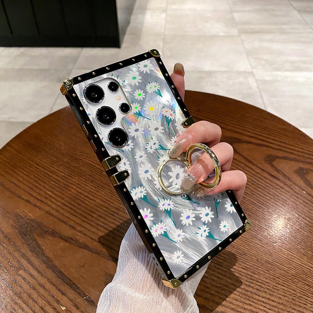 Colorful Laser Butterfly Rose Flower Phone Case For Samsung Galaxy