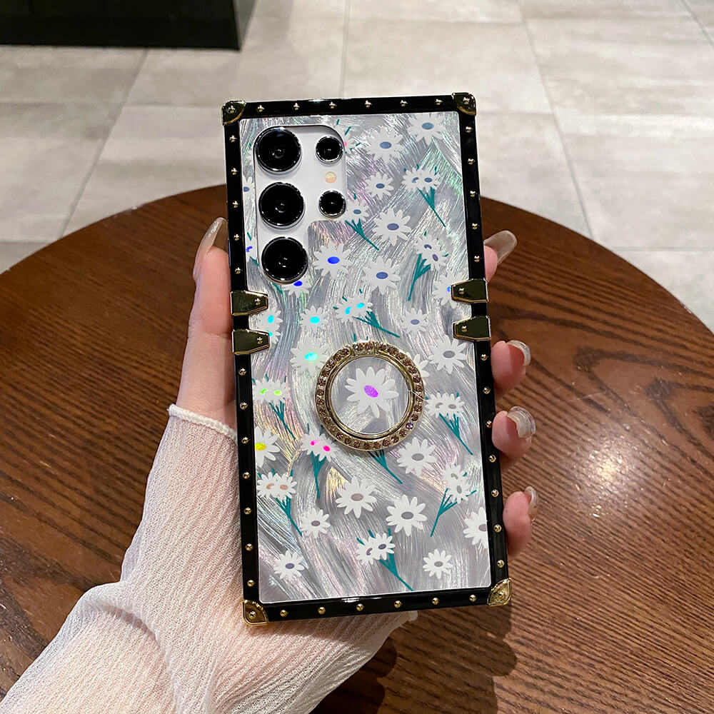 Colorful Laser Butterfly Rose Flower Phone Case For Samsung Galaxy