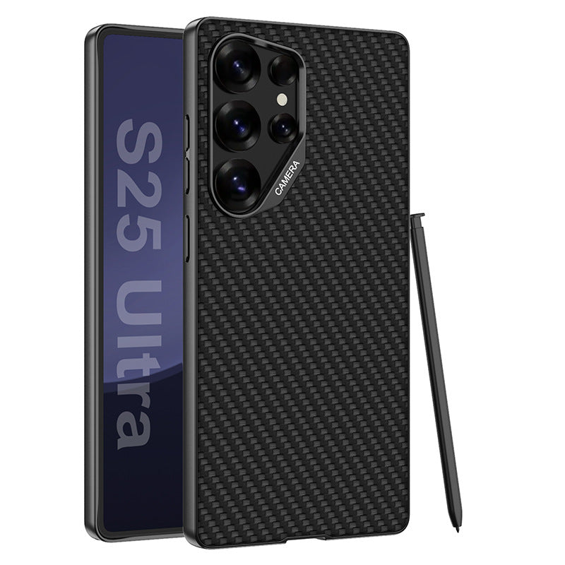 Metal Leather Lens Drop-Proof Protective Phone Case For Samsung Galaxy