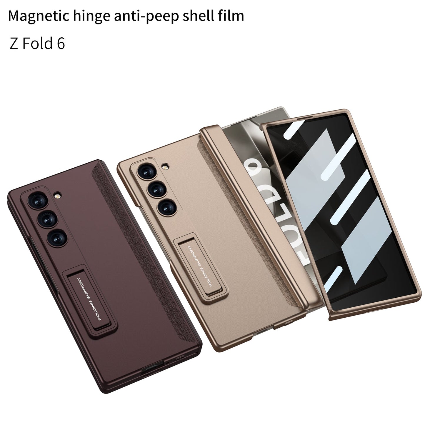 Magnetic Hinge Hidden Bracket All-included Case With Back Screen Protector For Galaxy Z Fold 7/6/5/4/3