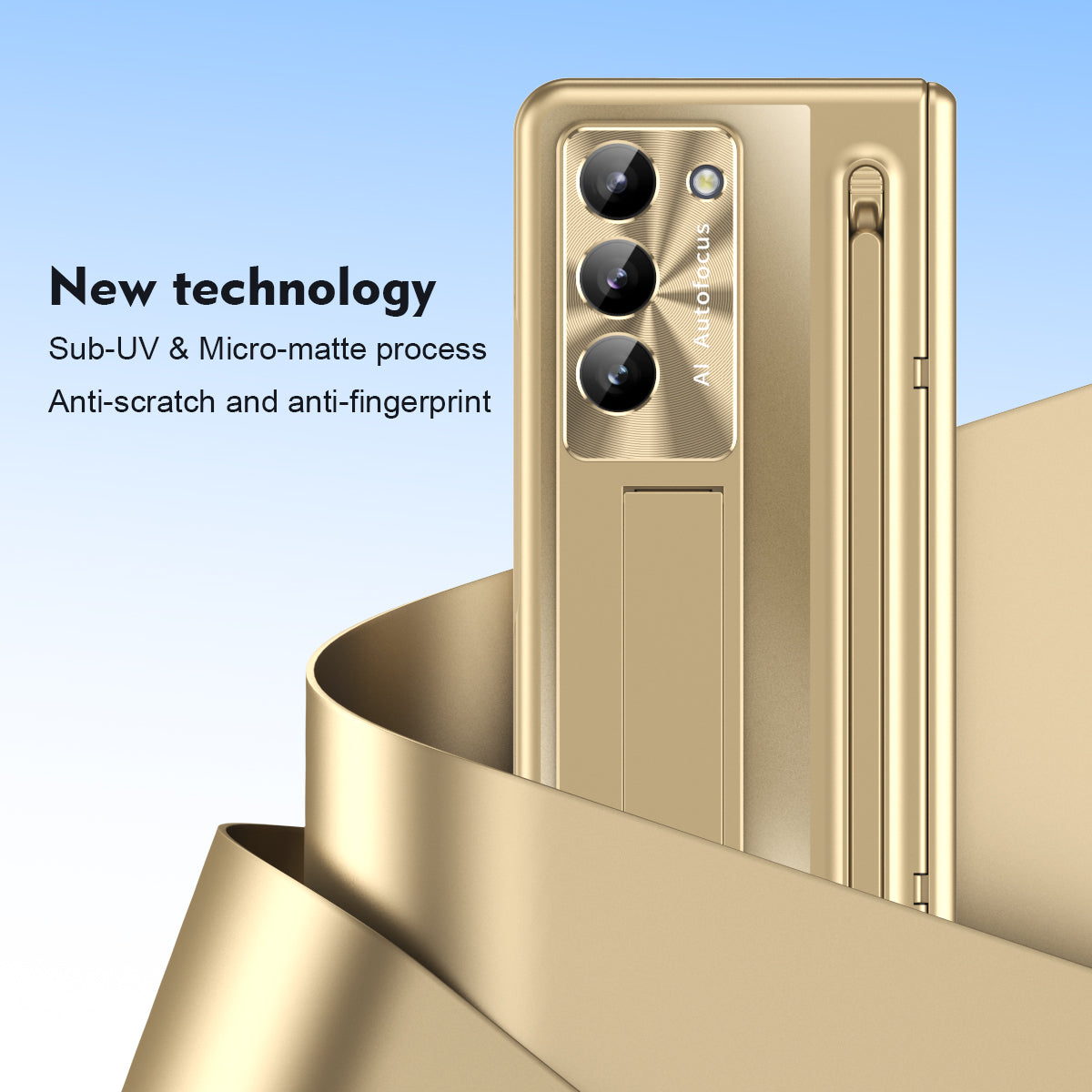 Armor Electroplated Anti-fall Protective Phone Case With Pen Tray Shell and Film For Samsung Galaxy Z Fold5 Fold4 - Mycasety Mycasety