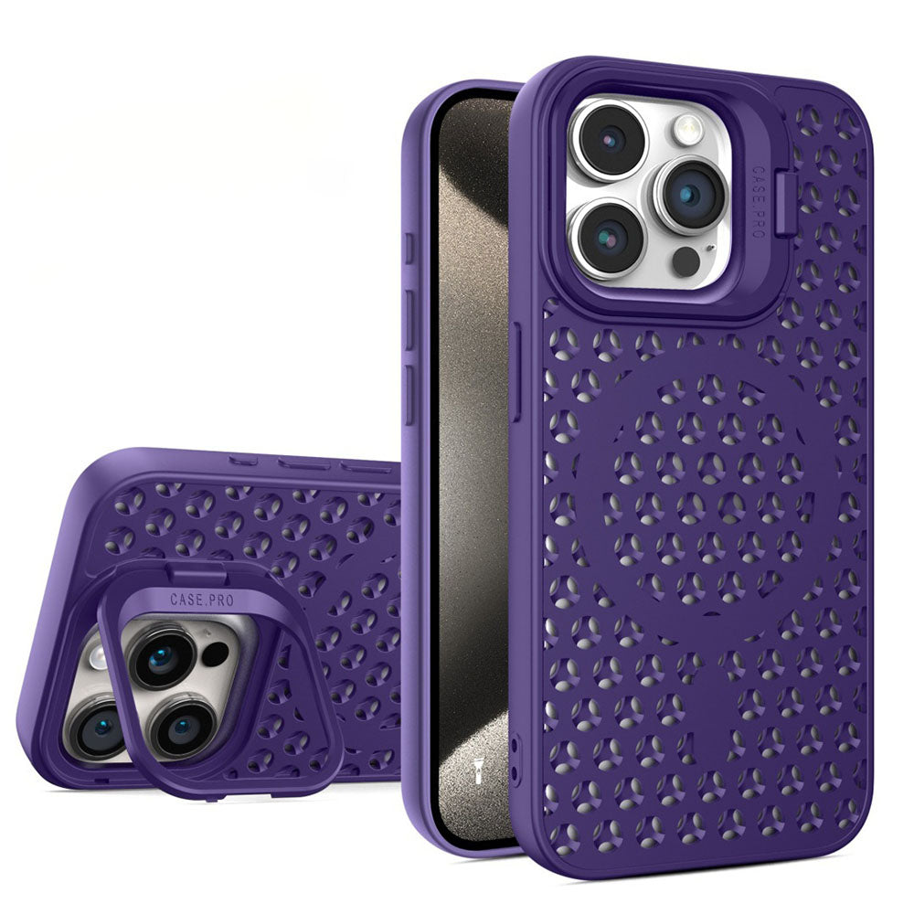 Lens Protection Bracket Magnetic Honeycomb Heat Dissipation Phone Case For iPhone