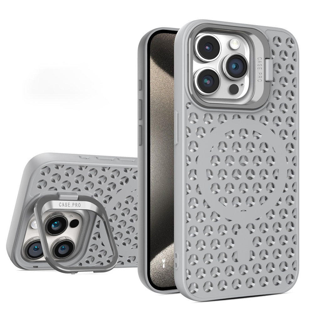 Lens Protection Bracket Magnetic Honeycomb Heat Dissipation Phone Case For iPhone