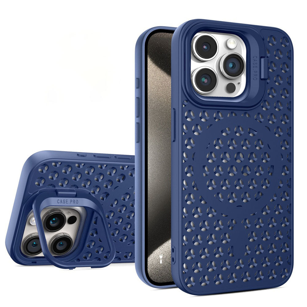 Lens Protection Bracket Magnetic Honeycomb Heat Dissipation Phone Case For iPhone