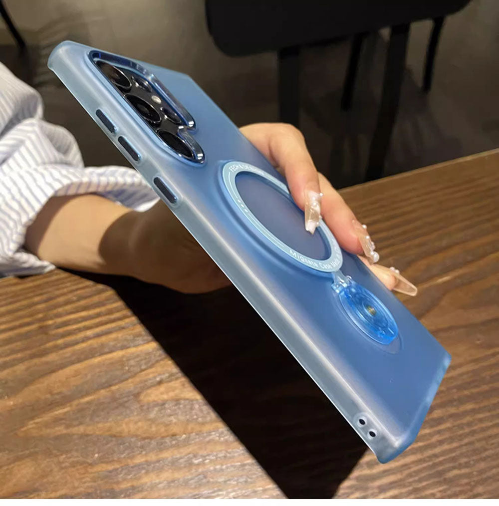Frosted Transparent Magnetic Stand Anti-Fall Phone Case For Samsung