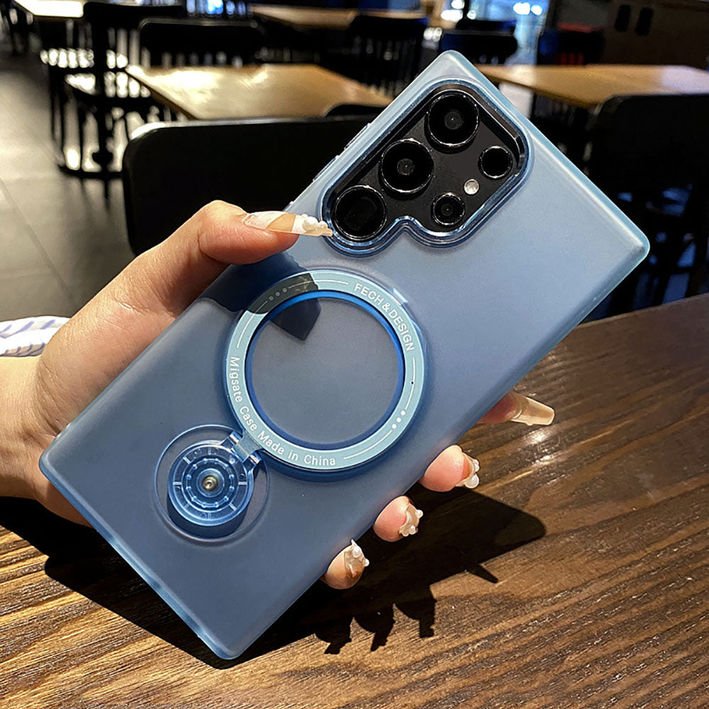 Frosted Transparent Magnetic Stand Anti-Fall Phone Case For Samsung