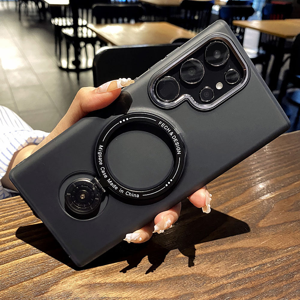 Frosted Transparent Magnetic Stand Anti-Fall Phone Case For Samsung