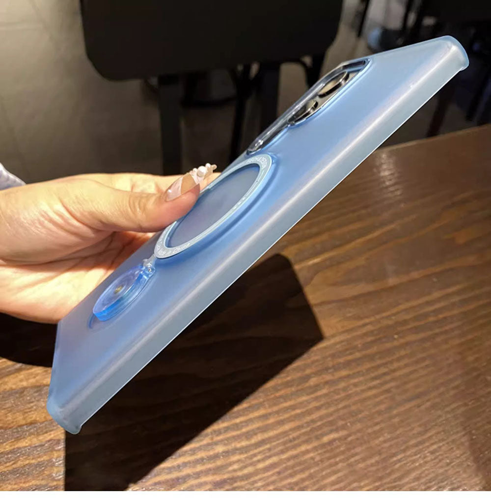 Frosted Transparent Magnetic Stand Anti-Fall Phone Case For Samsung