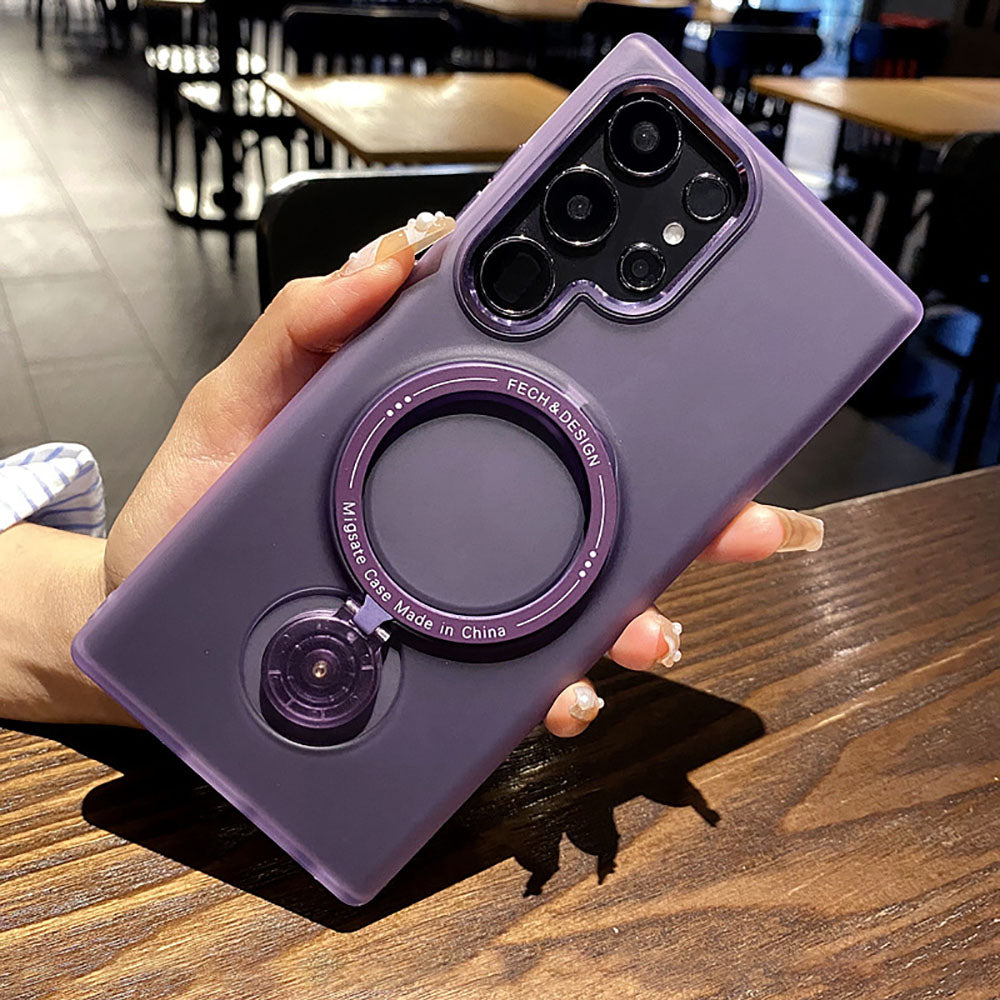 Frosted Transparent Magnetic Stand Anti-Fall Phone Case For Samsung