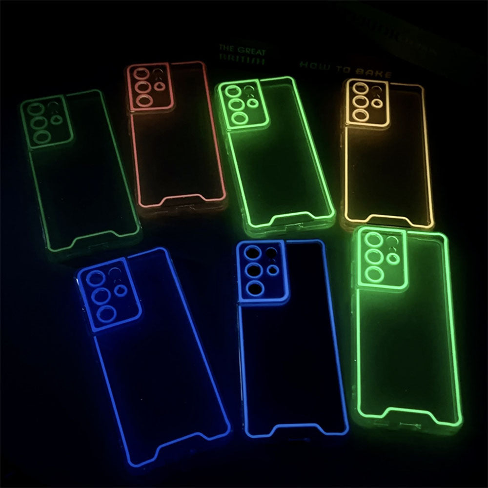 Glitter Transparent Luminous Phone Case For Samsung