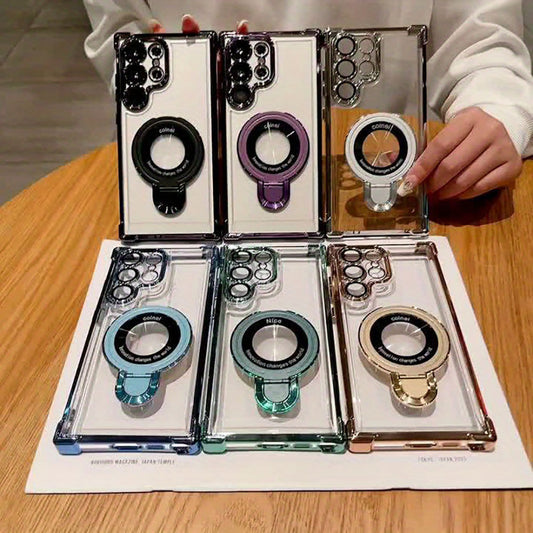 Transparent Phone Case For Samsung With Lens Protector