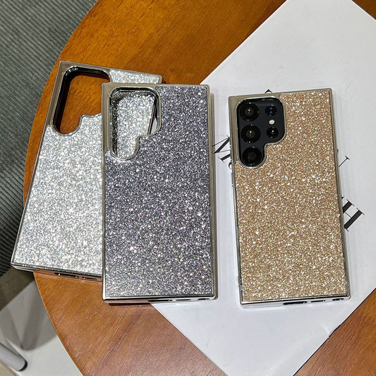 Newest Solid Color Glitter Electroplated Phone Case For Samsung