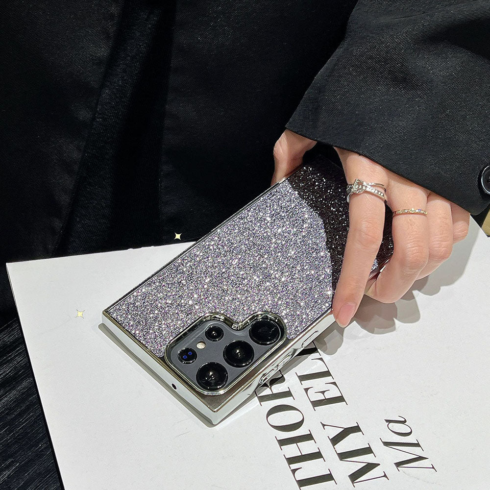 Newest Solid Color Glitter Electroplated Phone Case For Samsung