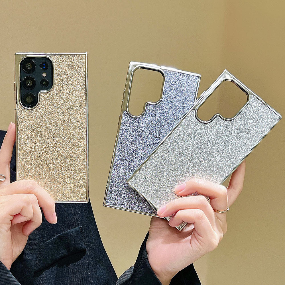 Newest Solid Color Glitter Electroplated Phone Case For Samsung