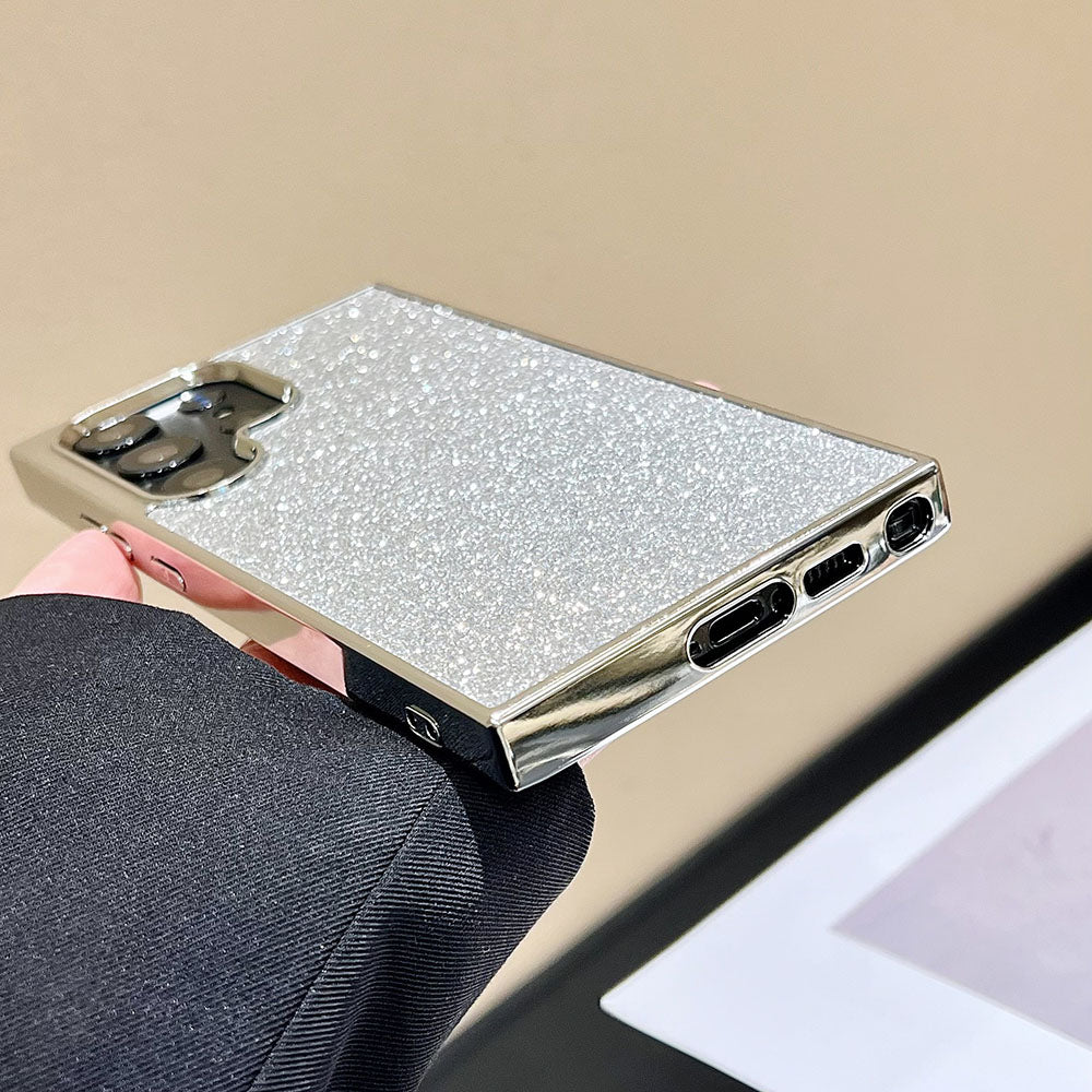 Newest Solid Color Glitter Electroplated Phone Case For Samsung