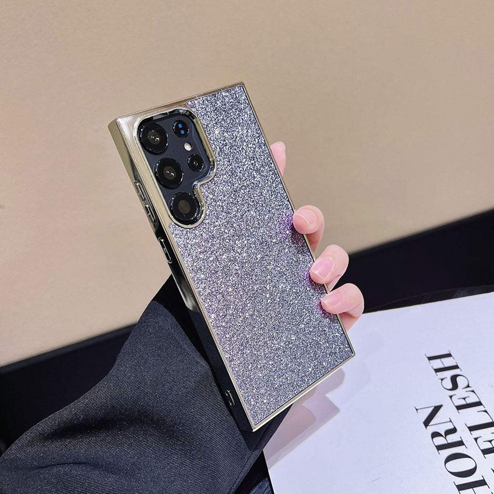 Newest Solid Color Glitter Electroplated Phone Case For Samsung